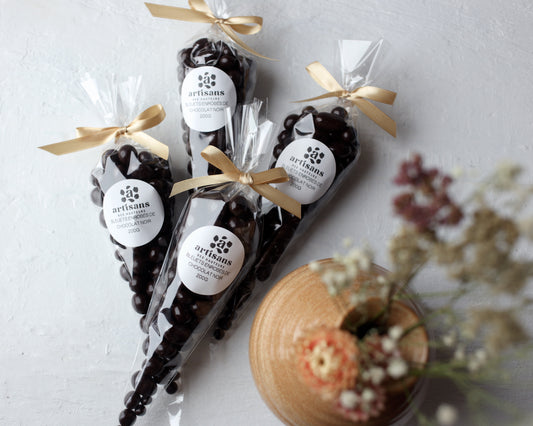 Dark chocolate covered blueberries