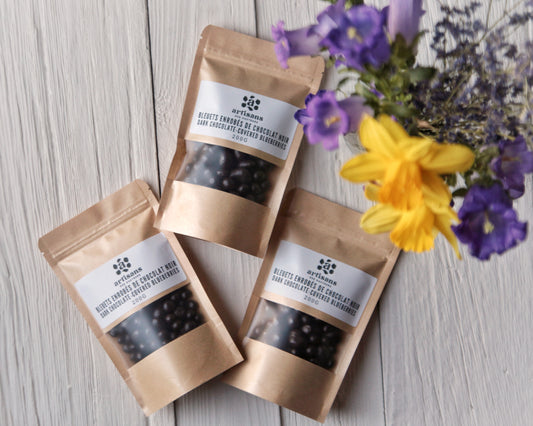 Bleuets enrobés de chocolat noir