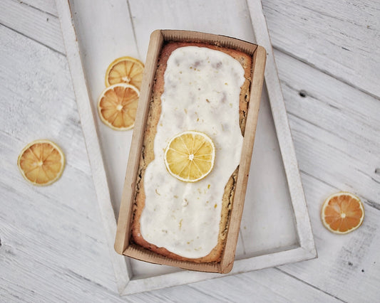Pain au citron, bleuets et chocolat blanc